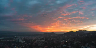 Sunset behind the Budaörs Hills.