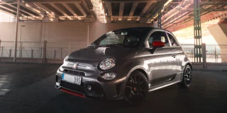 Abarth 595S Pista in front of Müpa Budapest.